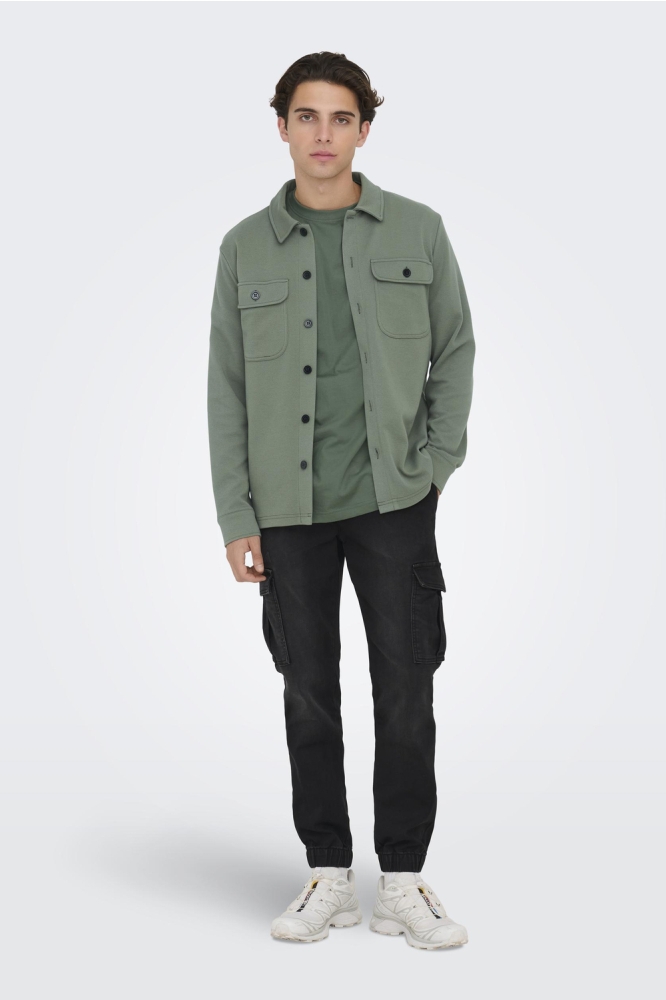 ONSNEWKODYL OVERSHIRT SWEAT NOOS 22021279 CASTOR GRAY